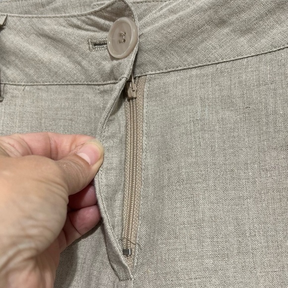 LILIBLEU Womens Linen Beige Wide Leg Cropped Pant, Size 10 -#303 - Picture 4 of 12